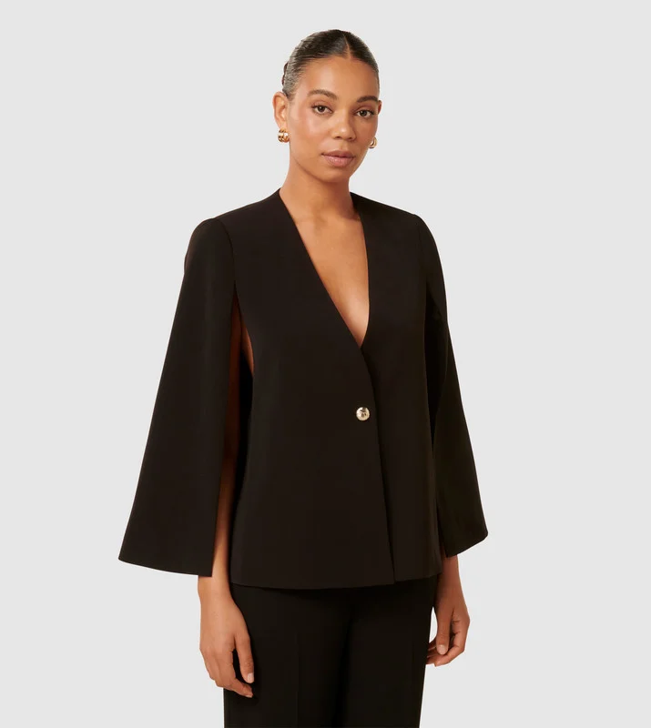 forever new  LARA Solid Cape Sleeves Blazer for Women | Best Price UAE
